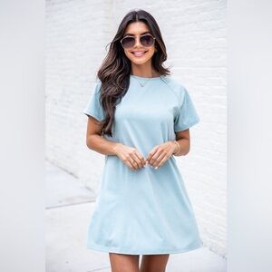 Pink Lily A SIMPLE MOMENT SAGE T-SHIRT DRESS